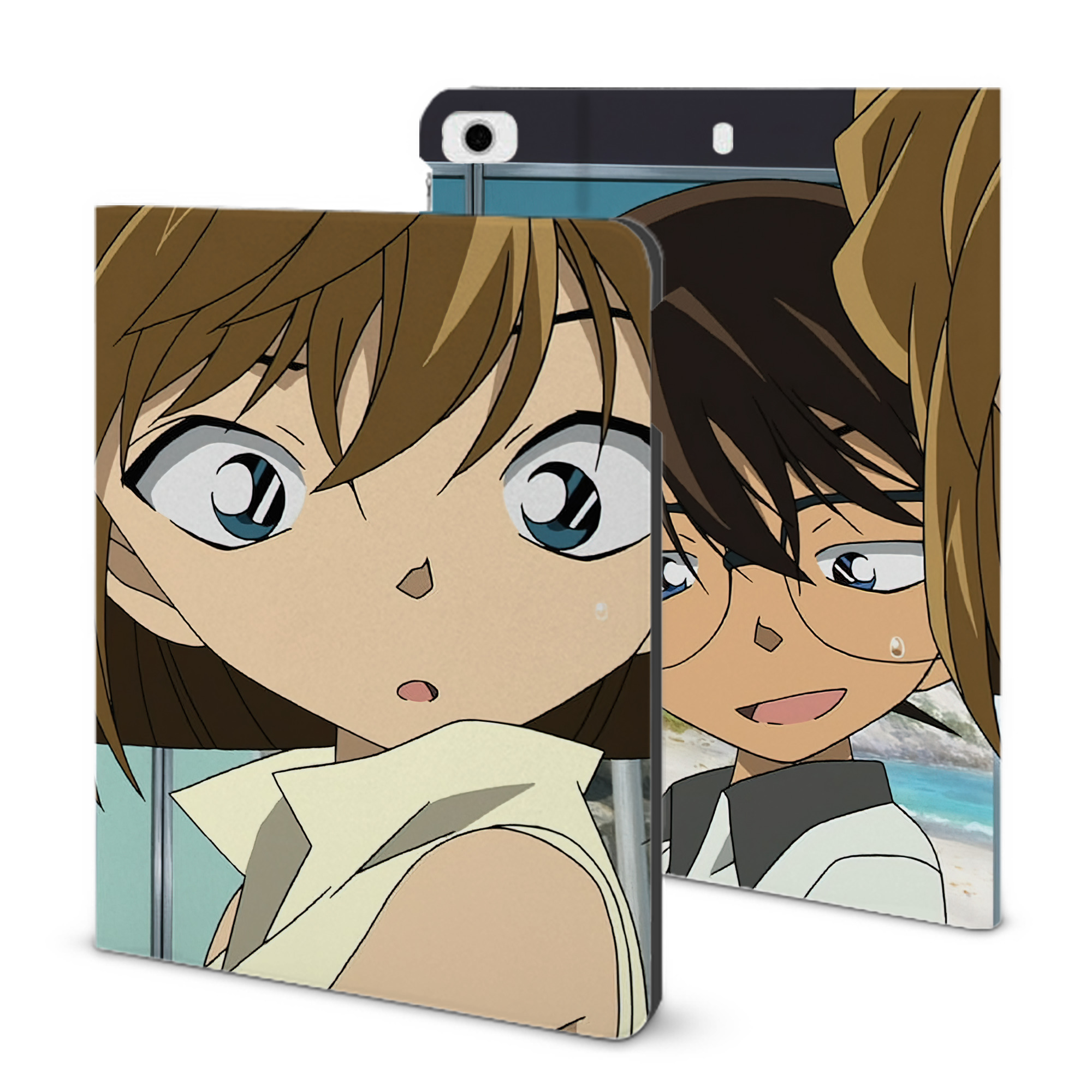 （画像用） 名探偵コナン Detective Conan IPad ケース ブック型 PUレザー TPU 耐衝撃 軽量 薄型 ペン収納なし 全面保護 IPad 各モデル対応